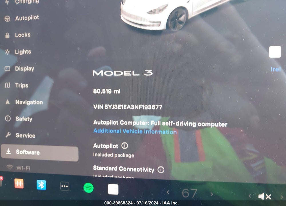 2022 TESLA MODEL 3 REAR-WHEEL DRIVE VIN: 5YJ3E1EA3NF193677