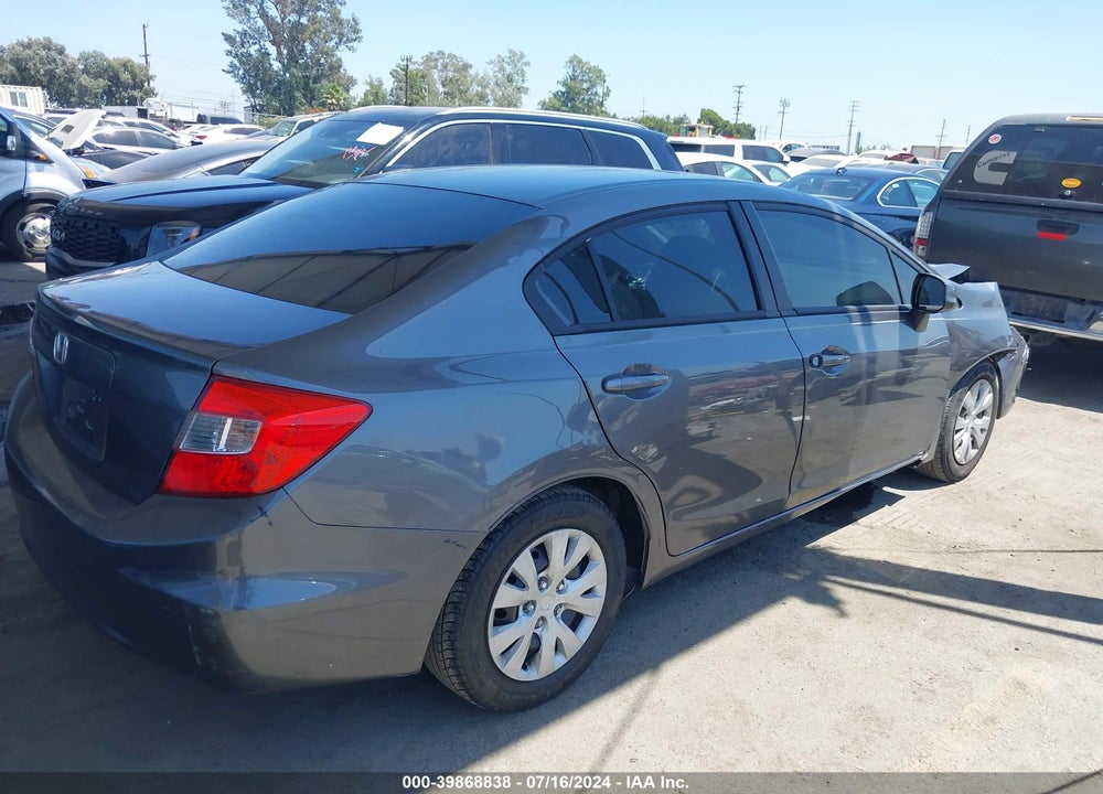 2012 HONDA CIVIC LX VIN: 19XFB2F53CE038059