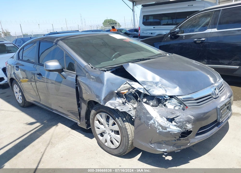 2012 HONDA CIVIC LX VIN: 19XFB2F53CE038059