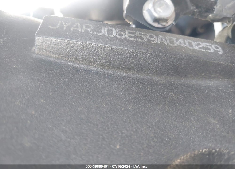 2009 YAMAHA YZFR6 S VIN: JYARJ06E59A040259