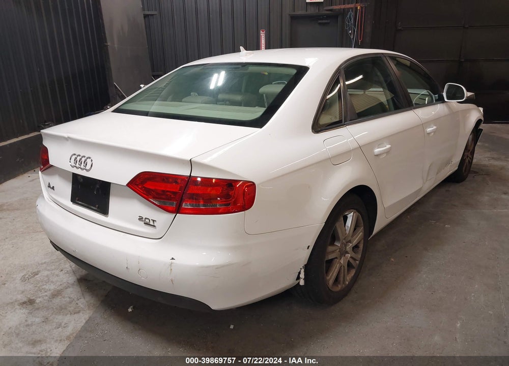 2009 AUDI A4 2.0T PREMIUM VIN: WAULF78K29N059722