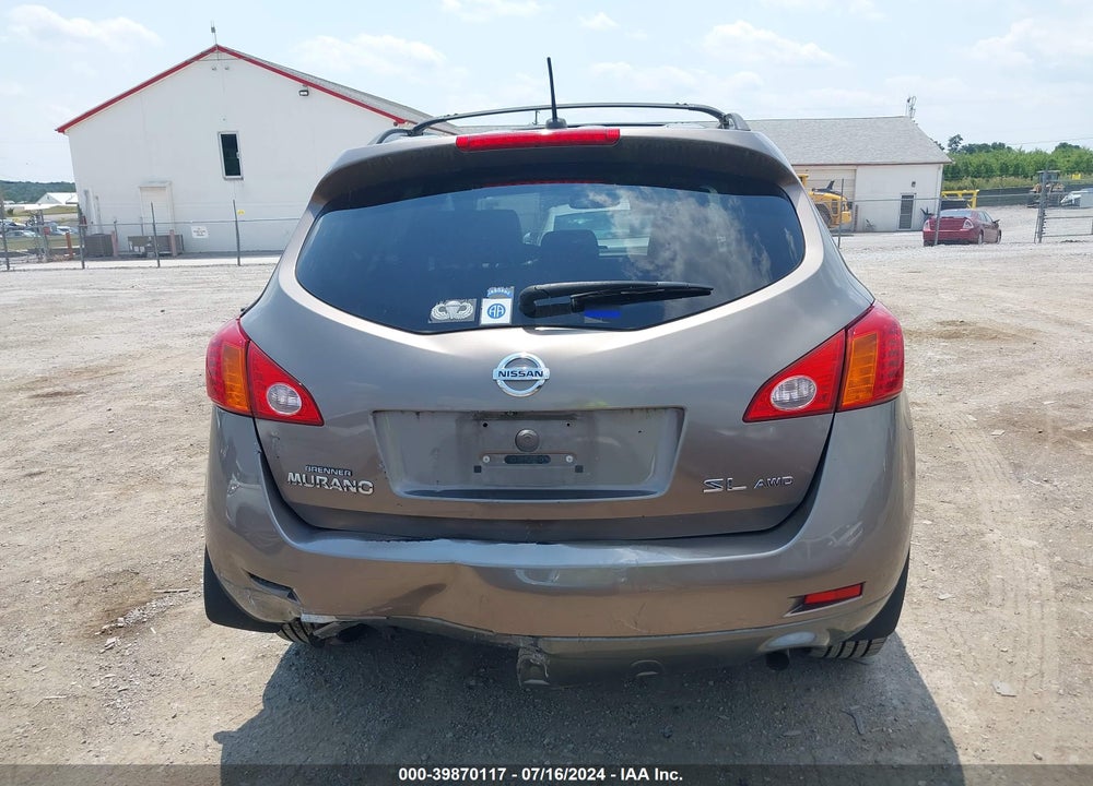 2009 NISSAN MURANO SL VIN: JN8AZ18W19W206709