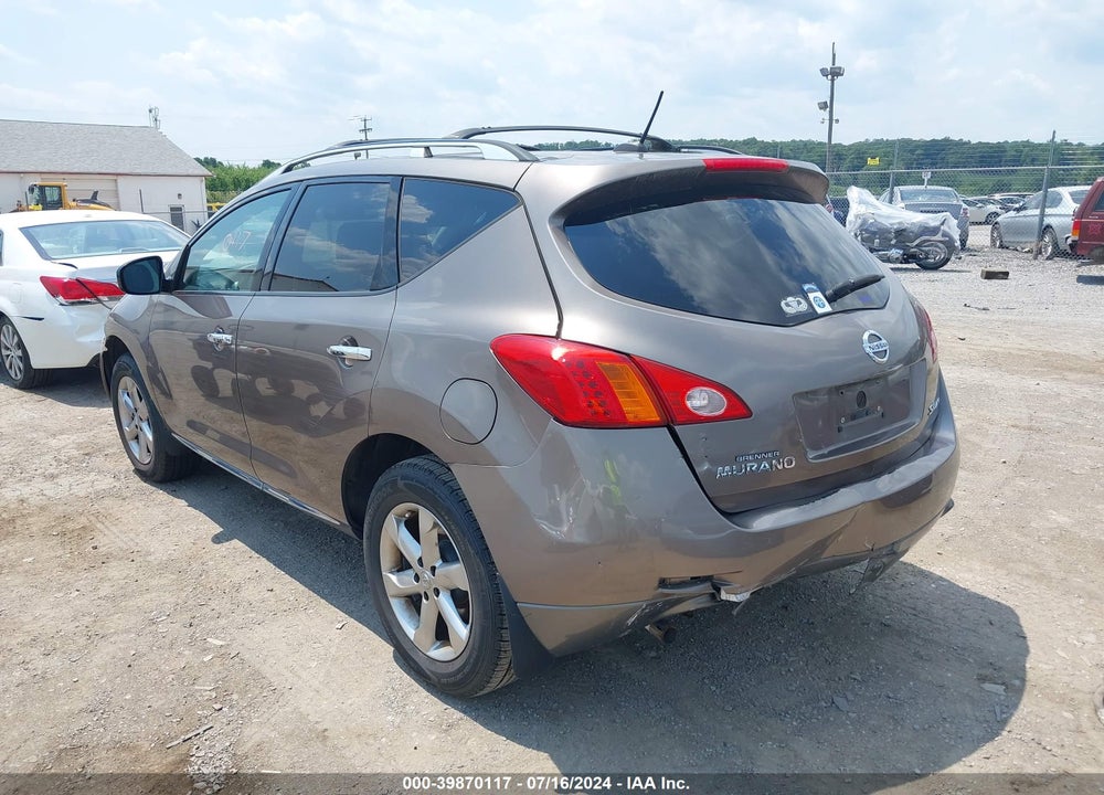 2009 NISSAN MURANO SL VIN: JN8AZ18W19W206709