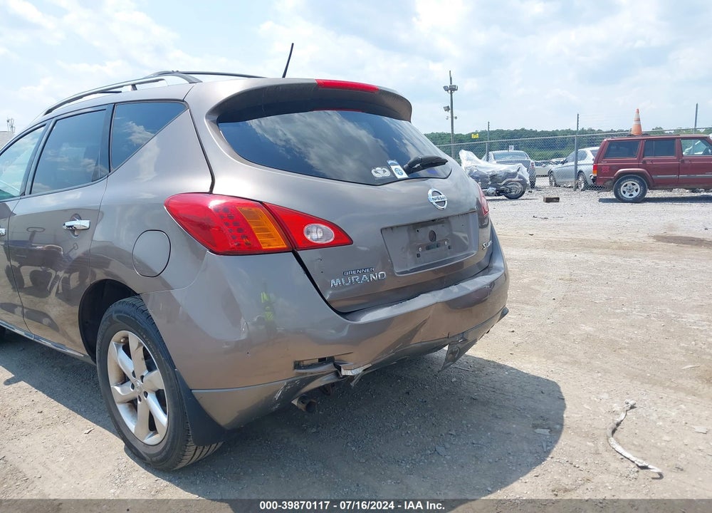 2009 NISSAN MURANO SL VIN: JN8AZ18W19W206709