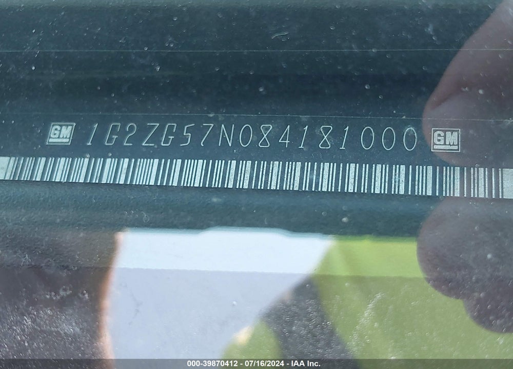 2008 PONTIAC G6 VIN: 1G2ZG57N084181000