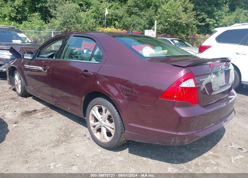 2012 FORD FUSION SE VIN: 3FAHP0HAXCR324935