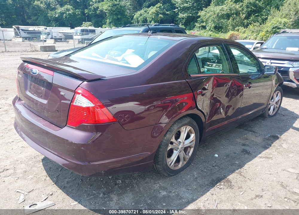 2012 FORD FUSION SE VIN: 3FAHP0HAXCR324935