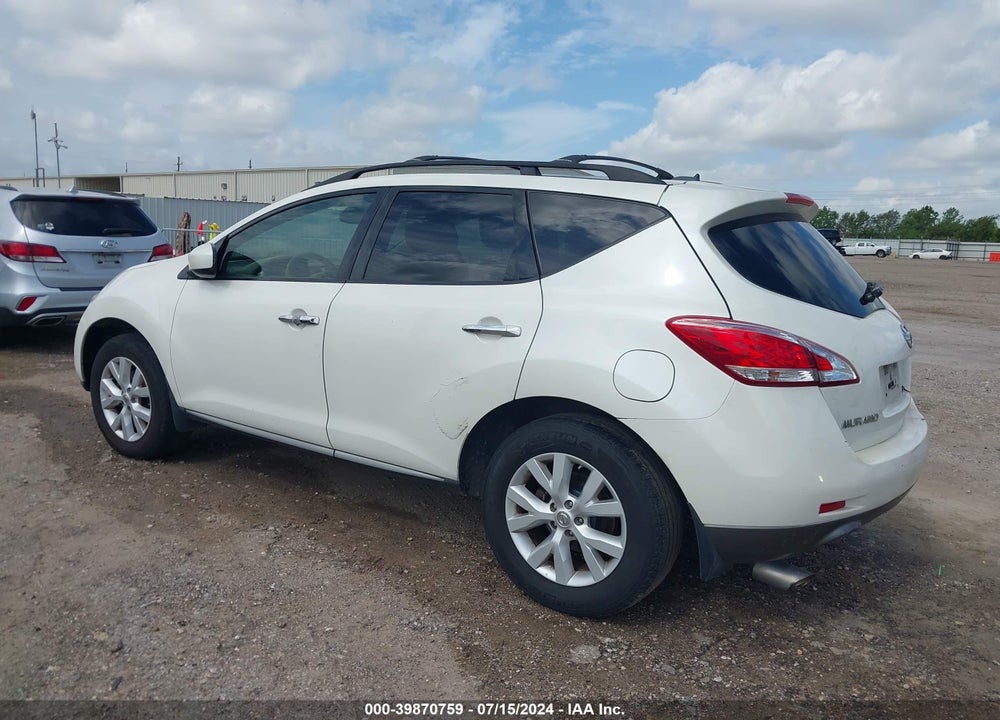 2012 NISSAN MURANO SL VIN: JN8AZ1MU4CW104834