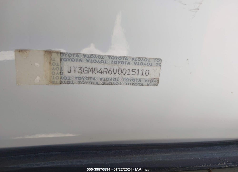 1997 TOYOTA 4RUNNER VIN: JT3GM84R6V0015110