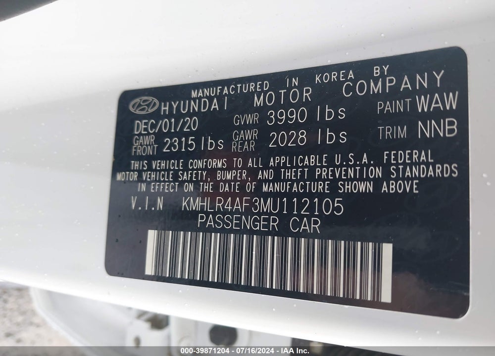 2021 HYUNDAI ELANTRA N LINE VIN: KMHLR4AF3MU112105
