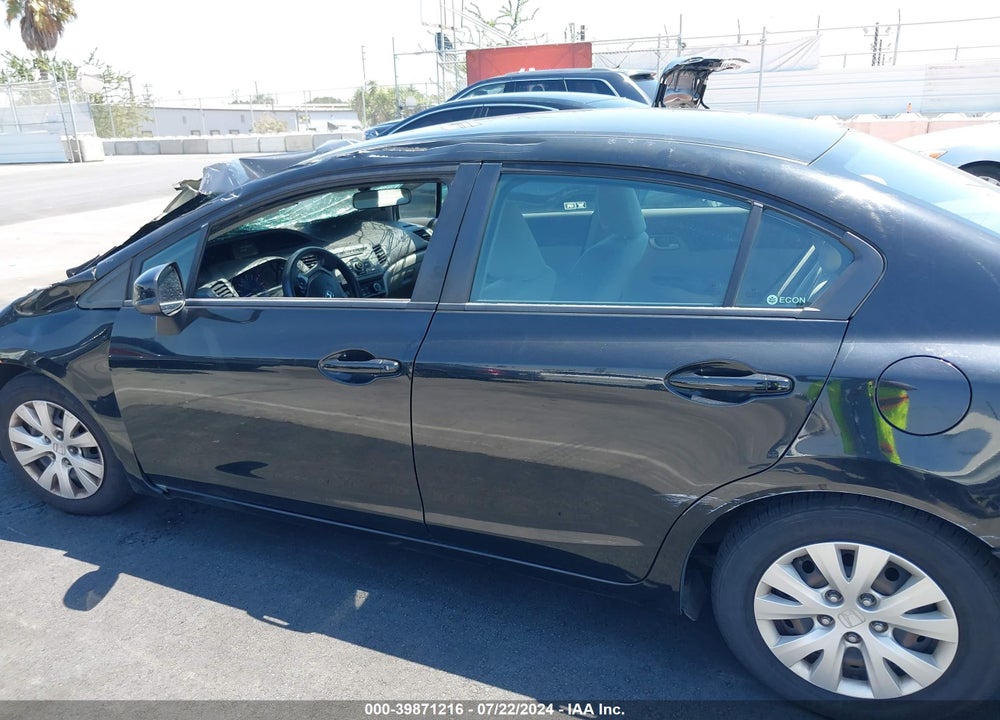 2012 HONDA CIVIC LX VIN: 19XFB2F51CE377161