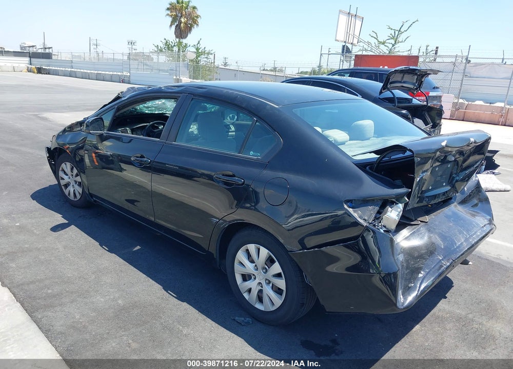 2012 HONDA CIVIC LX VIN: 19XFB2F51CE377161