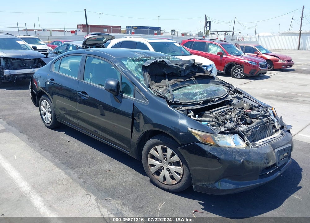 2012 HONDA CIVIC LX VIN: 19XFB2F51CE377161