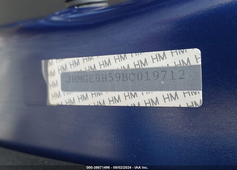 2011 HONDA FIT SPORT VIN: JHMGE8H59BC019712