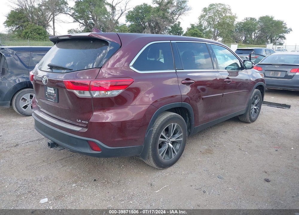 2019 TOYOTA HIGHLANDER LE PLUS VIN: 5TDBZRFH4KS942942