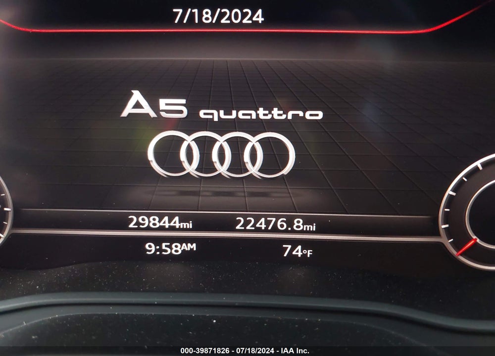 2018 AUDI A5 2.0T PREMIUM VIN: WAUENCF54JA134224