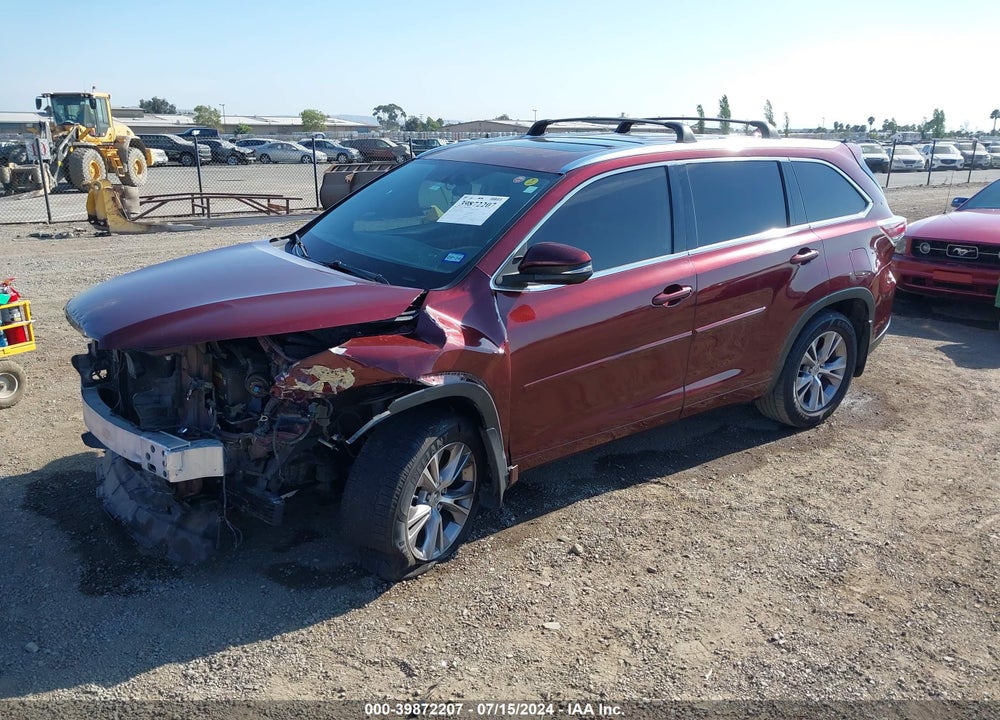 2014 TOYOTA HIGHLANDER XLE V6 VIN: 5TDKKRFH9ES011264