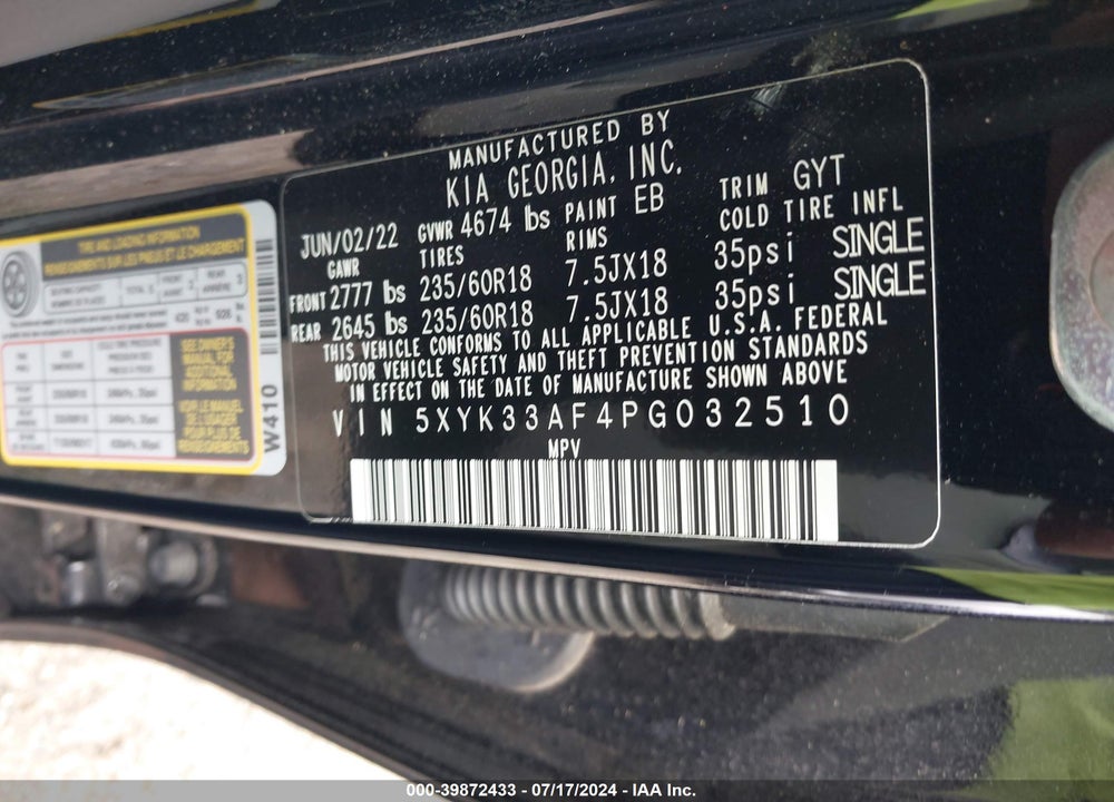 2023 KIA SPORTAGE EX VIN: 5XYK33AF4PG032510