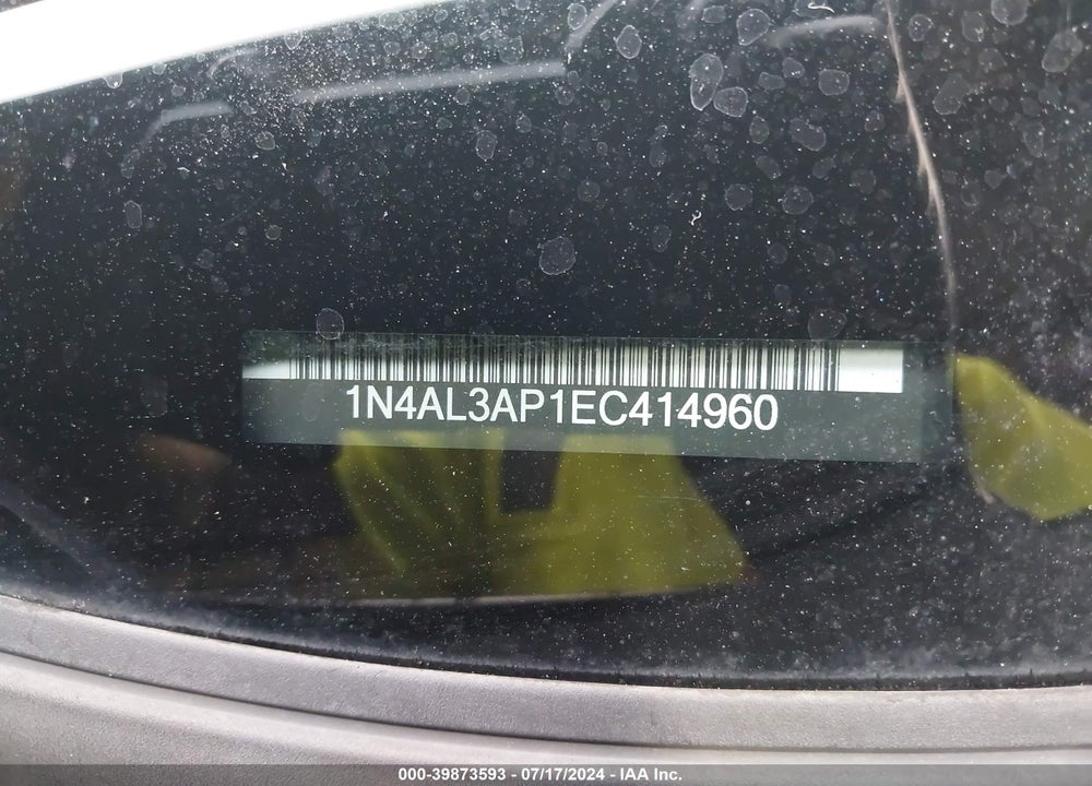 2014 NISSAN ALTIMA 2.5 SL VIN: 1N4AL3AP1EC414960
