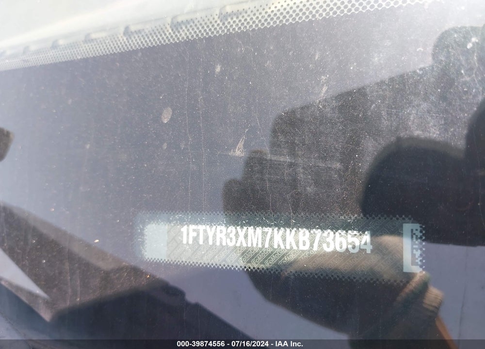 2019 FORD TRANSIT-250 VIN: 1FTYR3XM7KKB73654