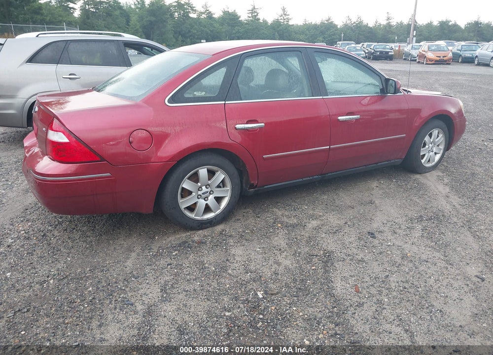 2005 FORD FIVE HUNDRED SEL VIN: 1FAHP24195G186624