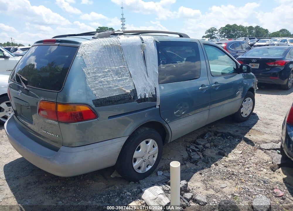 2000 TOYOTA SIENNA LE VIN: 4T3ZF13C9YU299058