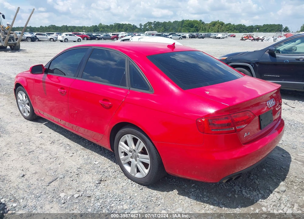 2011 AUDI A4 2.0T PREMIUM VIN: WAUAFAFL7BN027113
