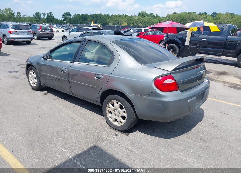 2005 DODGE NEON SXT VIN: 1B3ES56C15D124892