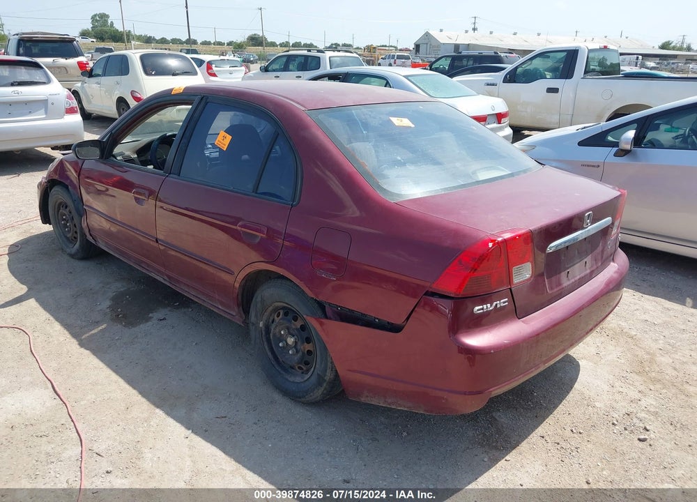 2003 HONDA CIVIC LX VIN: 2HGES16503H558344