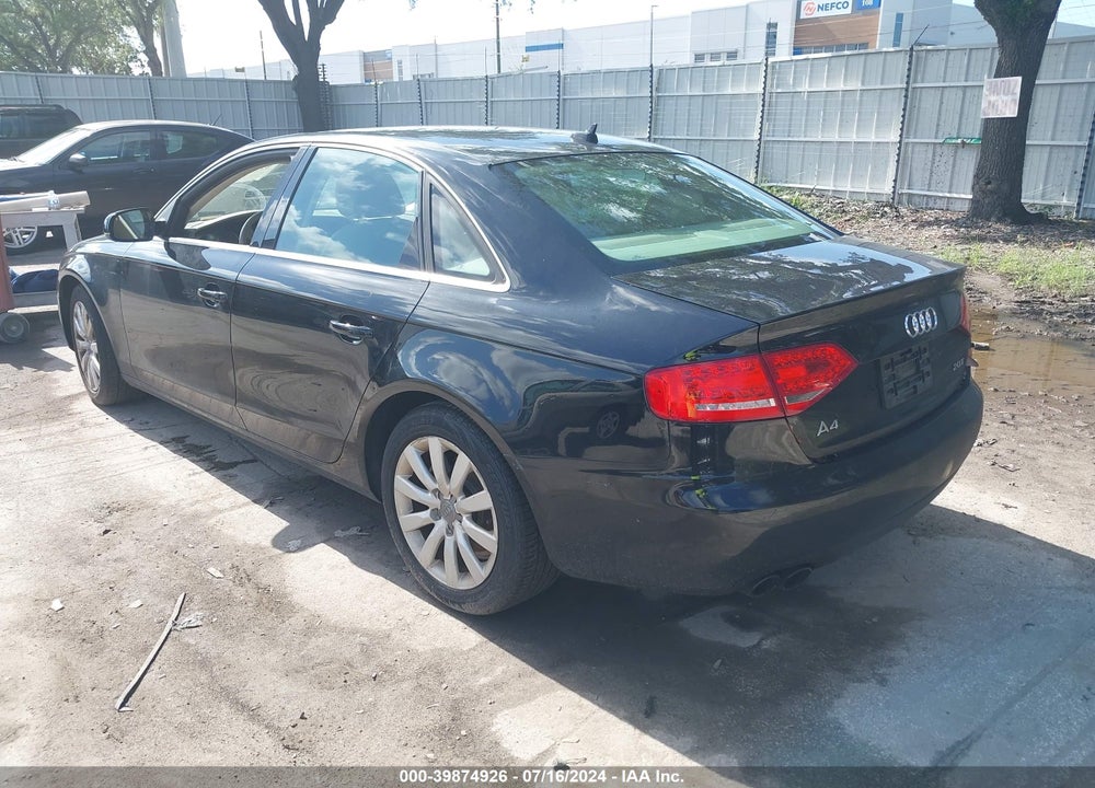 2011 AUDI A4 2.0T PREMIUM VIN: WAUEFAFL2BN049134