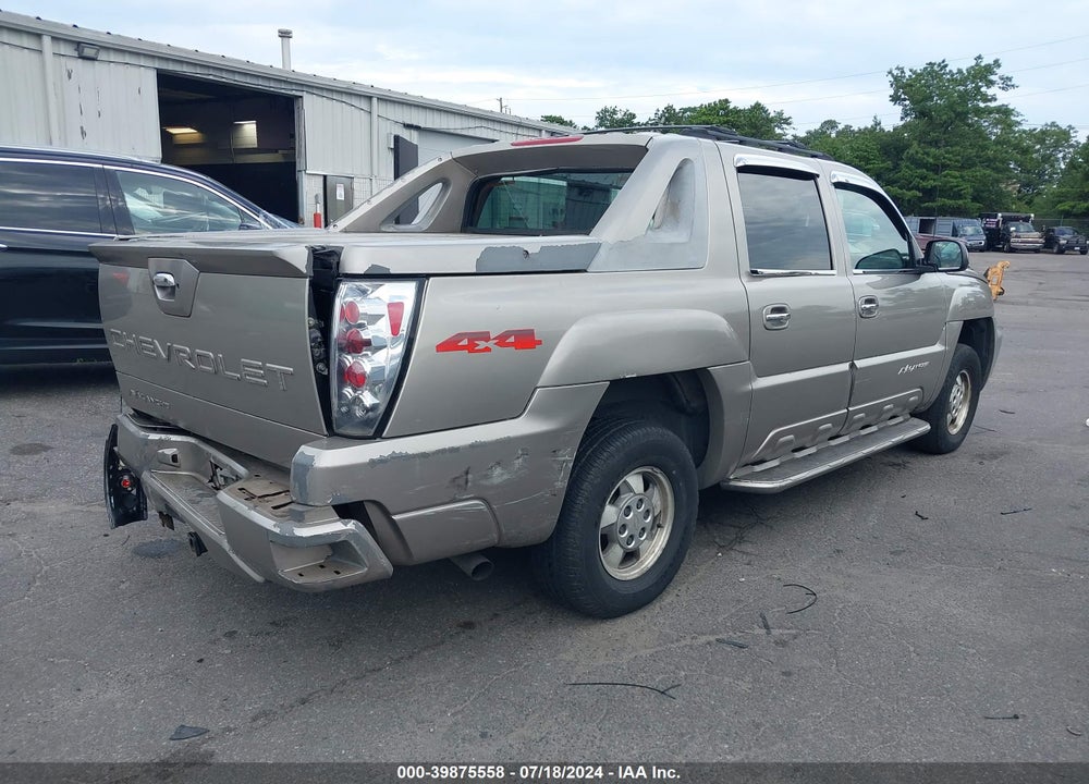 2002 CHEVROLET AVALANCHE 1500 VIN: 3GNEK13T32G222680