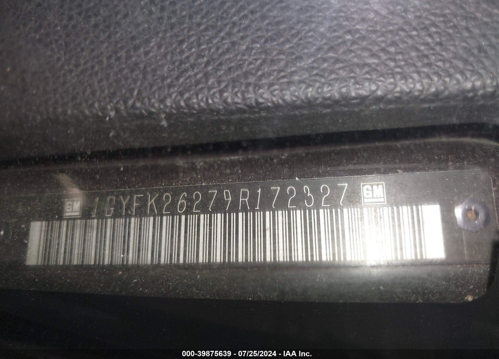 2009 CADILLAC ESCALADE ESV STANDARD VIN: 1GYFK26279R172327