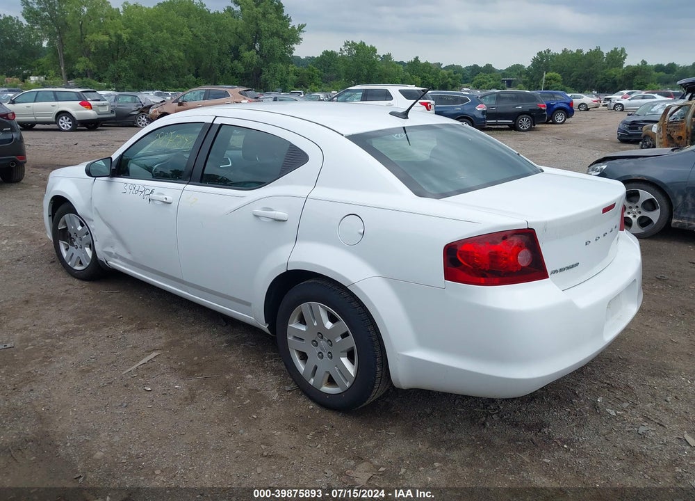 2012 DODGE AVENGER SE VIN: 1C3CDZAB5CN325633