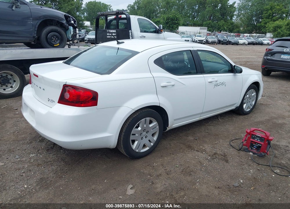 2012 DODGE AVENGER SE VIN: 1C3CDZAB5CN325633