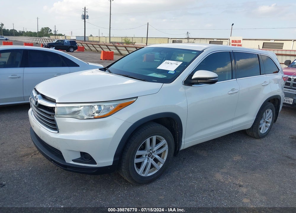 2016 TOYOTA HIGHLANDER LE VIN: 5TDZARFH2GS021252