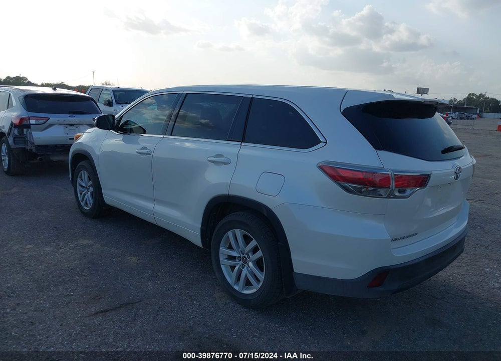 2016 TOYOTA HIGHLANDER LE VIN: 5TDZARFH2GS021252
