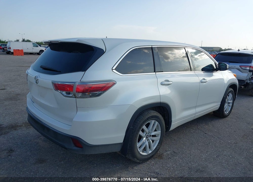 2016 TOYOTA HIGHLANDER LE VIN: 5TDZARFH2GS021252
