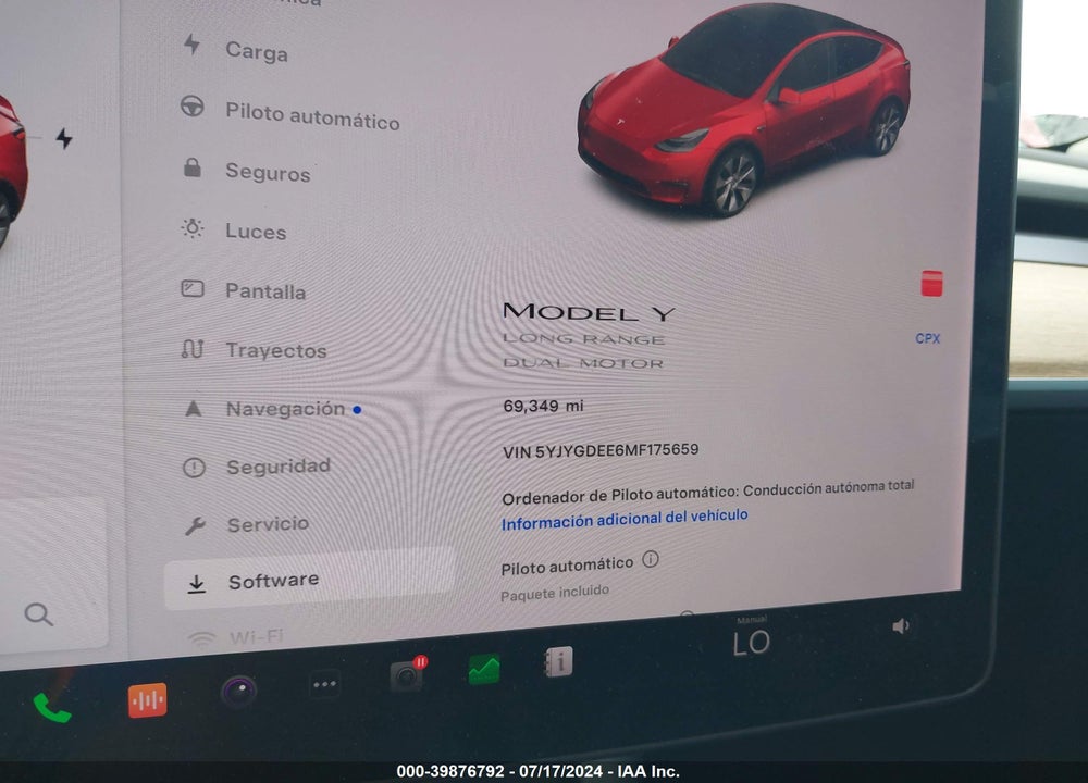 2021 TESLA MODEL Y LONG RANGE DUAL MOTOR ALL-WHEEL DRIVE VIN: 5YJYGDEE6MF175659