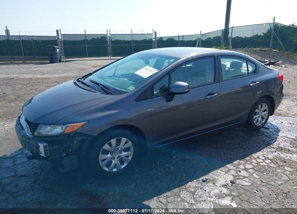 2012 HONDA CIVIC LX VIN: 2HGFB2F50CH572173