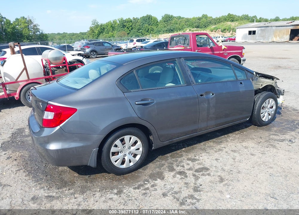 2012 HONDA CIVIC LX VIN: 2HGFB2F50CH572173