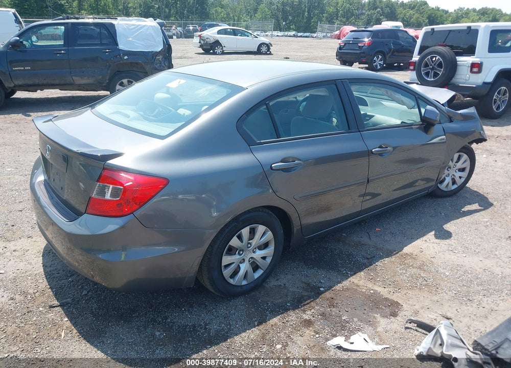 2012 HONDA CIVIC LX VIN: 19XFB2F53CE380059