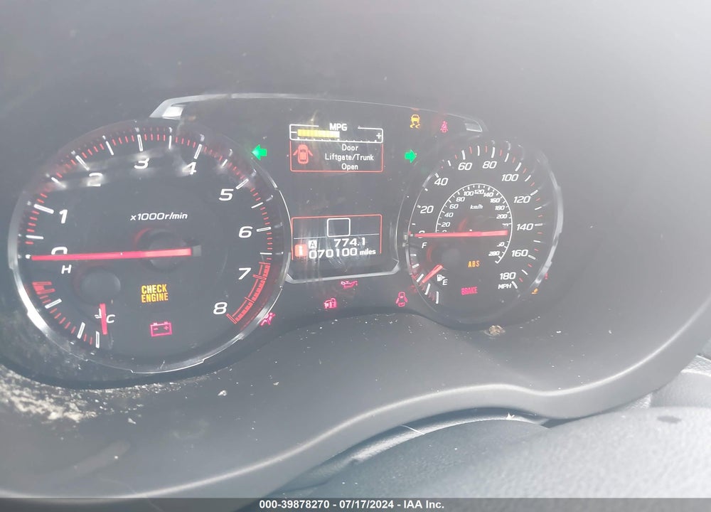 2019 SUBARU WRX LIMITED VIN: JF1VA1H62K9821512