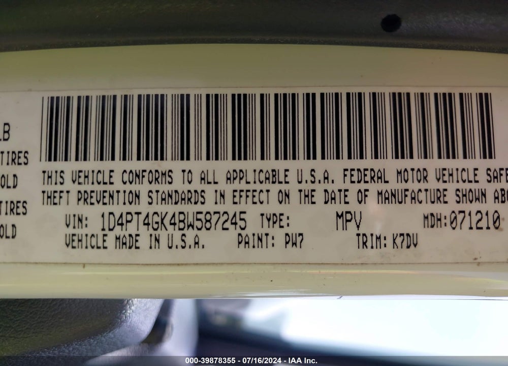 2011 DODGE NITRO HEAT VIN: 1D4PT4GK4BW587245