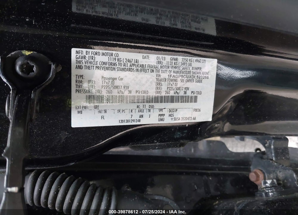 2013 FORD C-MAX ENERGI SEL VIN: 1FADP5CUXDL523268
