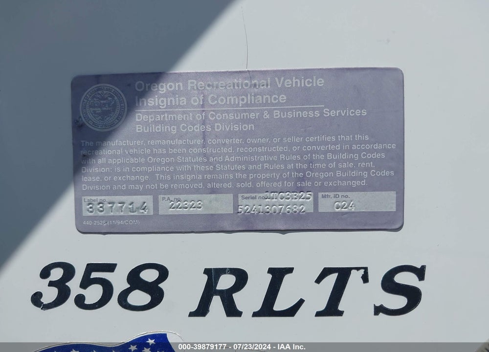 2004 COACHMEN TRAVEL VIN: 1TC3B255241307682