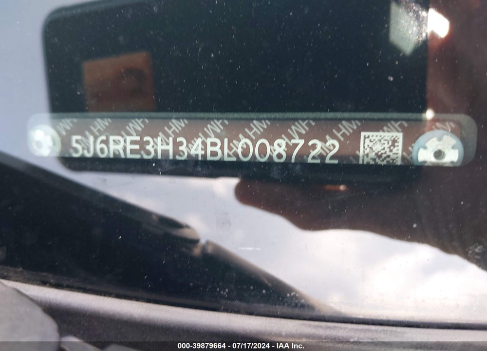 2011 HONDA CR-V LX VIN: 5J6RE3H34BL008722