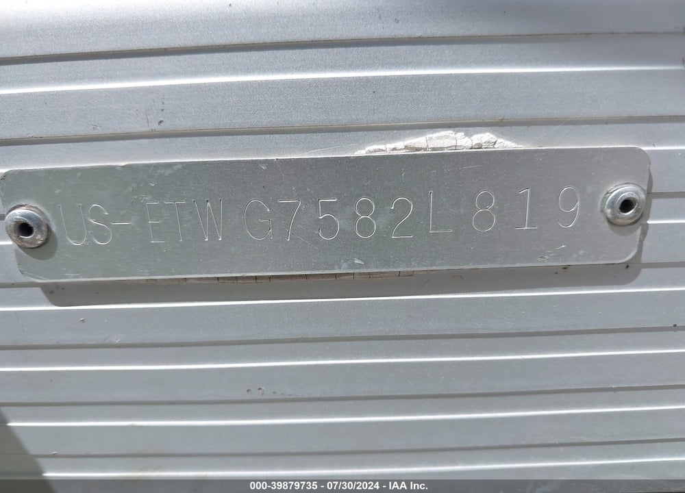 2019 BENNINGTON 20SFV VIN: ETWG7582L819