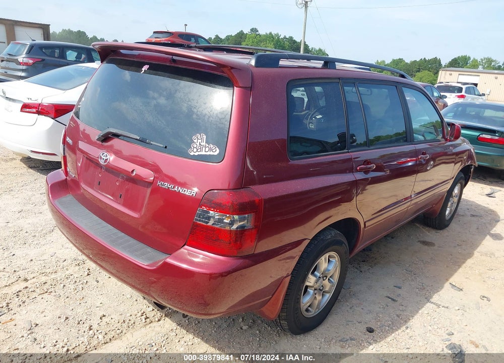 2007 TOYOTA HIGHLANDER V6 VIN: JTEEP21A870215782