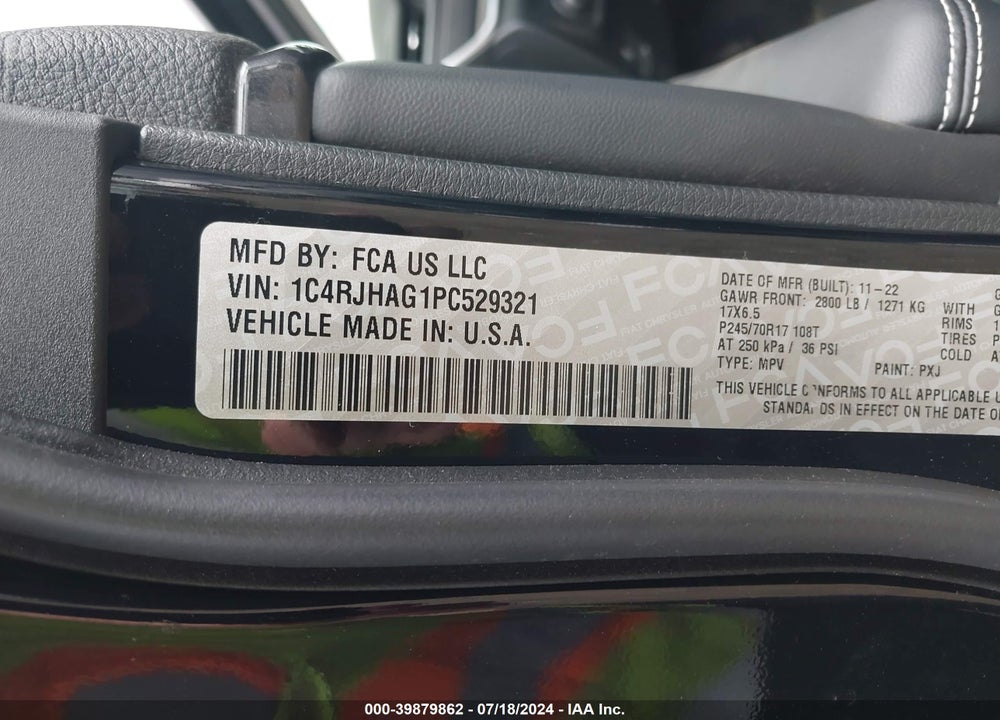 2023 JEEP GRAND CHEROKEE LAREDO 4X4 VIN: 1C4RJHAG1PC529321