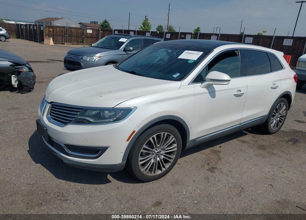 2016 LINCOLN MKX RESERVE VIN: 2LMTJ8LR7GBL24221
